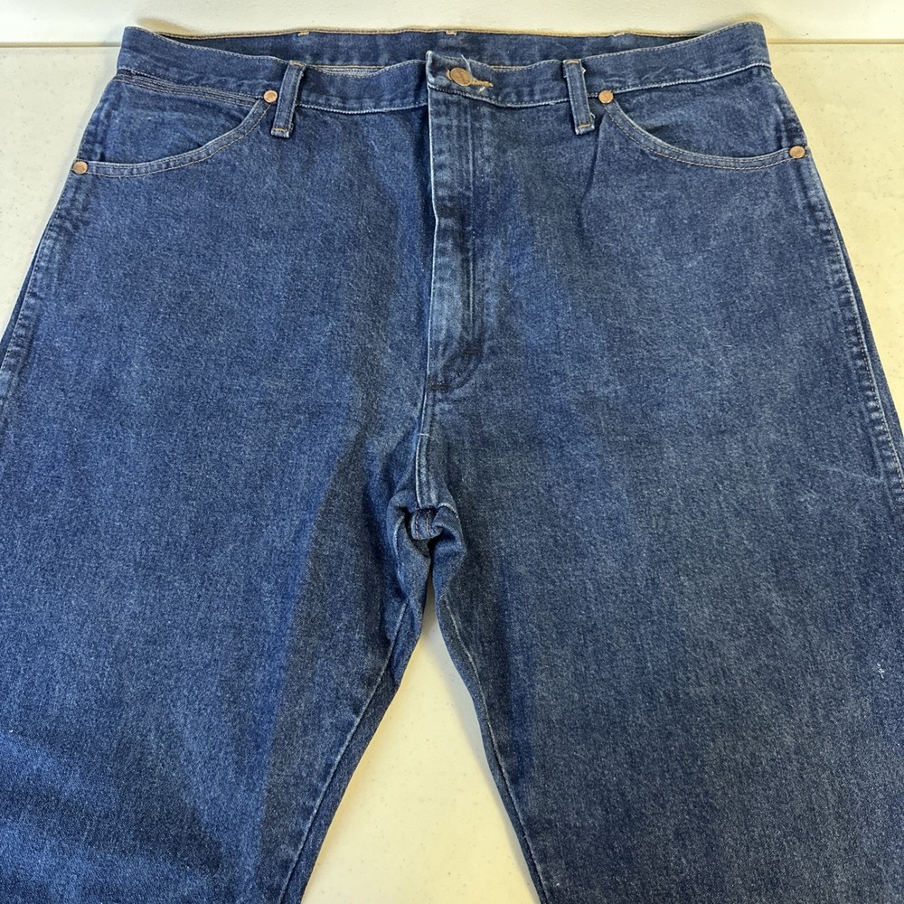 Wrangler Jeans 38x34 Cowboy Western Straight‎ USA Original Fit Dark Wash 13MWZ